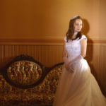 Natalia Vincent Modeling Wedding Dress